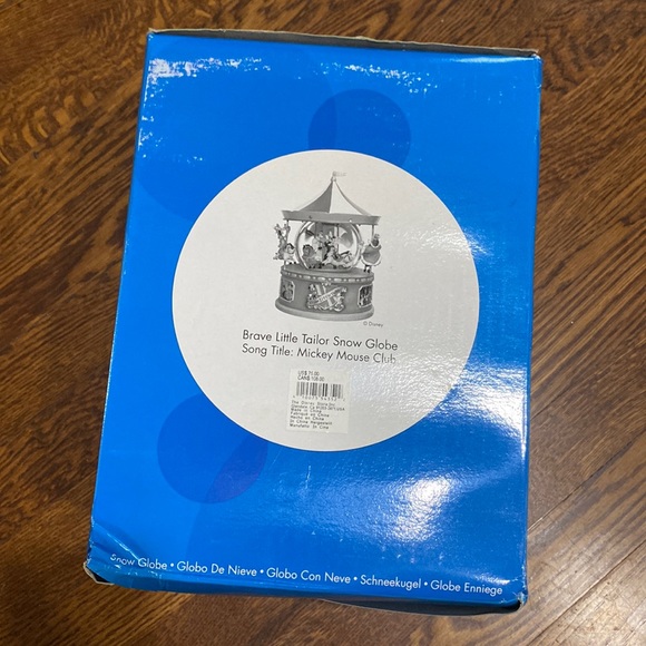 RARE - Vintage Disney Brave Little Tailor Snow Globe Carousel Music Box - Picture 2 of 6